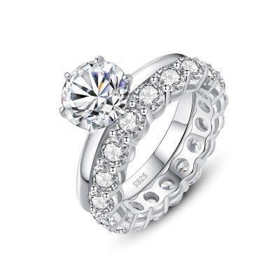 Certified 2ct. t.w. Moissanite Diamond Wedding Ring Set