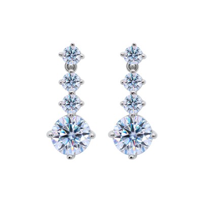 Certified 2.6ct. t.w. Moissanite Diamond Drop Earrings