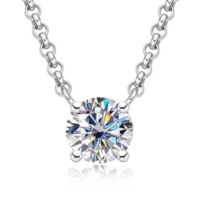 Certified 2 ct. t.w. Moissanite Diamond Solitaire Necklace