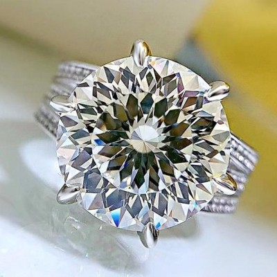Certified 10ct. t.w. Moissanite Diamond Solitaire Luxury Engagement Ring