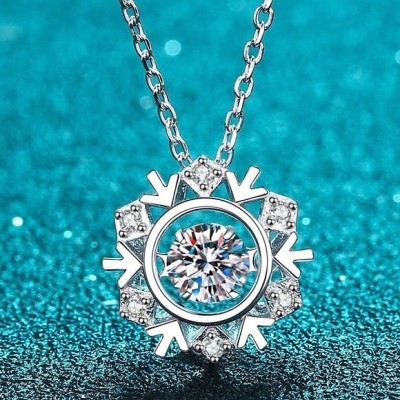Certified 1/2ct. t.w. Moissanite Diamond Dancing Snowflake Necklace