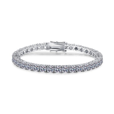 Platinum Plated Moussaint Diamond Bracelet